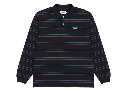 Palace Underline Longsleeve Polo Black