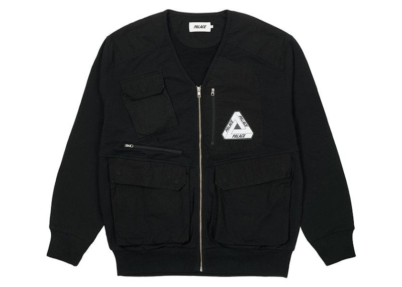 Palace Utility Zip Front Panel Sweat Black