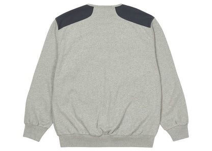 Palace Utility Zip Front Panel Sweat Grey Marl/Navy