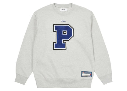 Palace Varsity Applique Crew Grey Marl