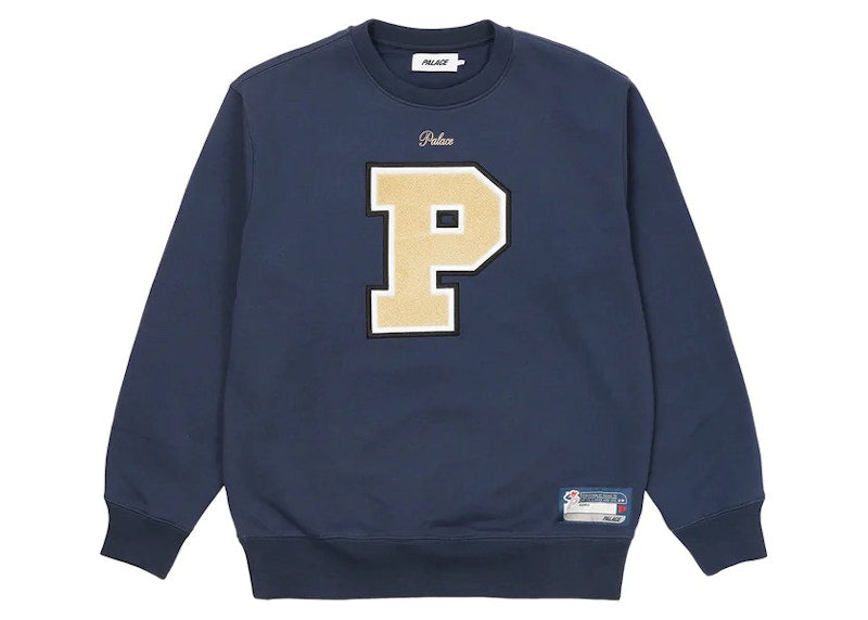 Palace Varsity Applique Crew Navy