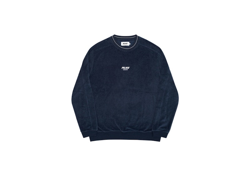 Palace Velour Crew Crew Blue