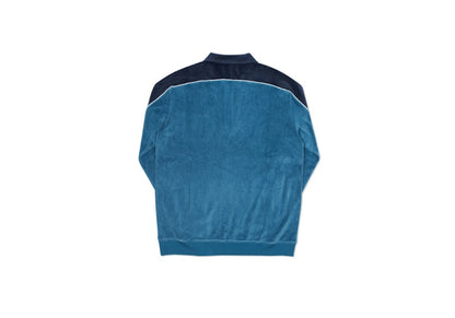 Palace Velour Half Zip Grey/Black