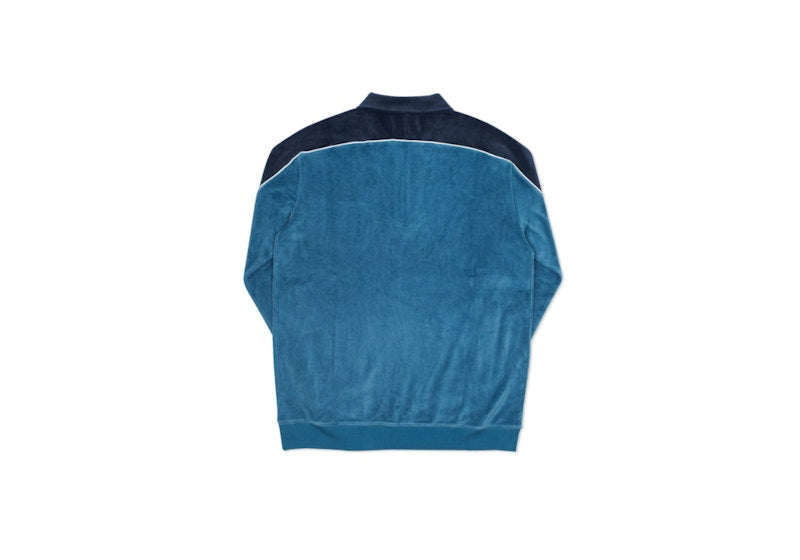 Palace Velour Half Zip Grey/Black