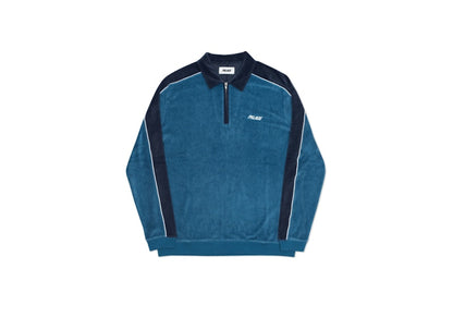 Palace Velour Half Zip Grey/Black