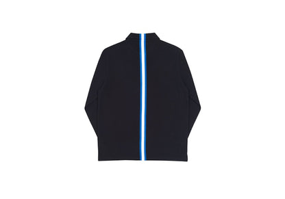 Palace Vertical Weave Zip Polo Black