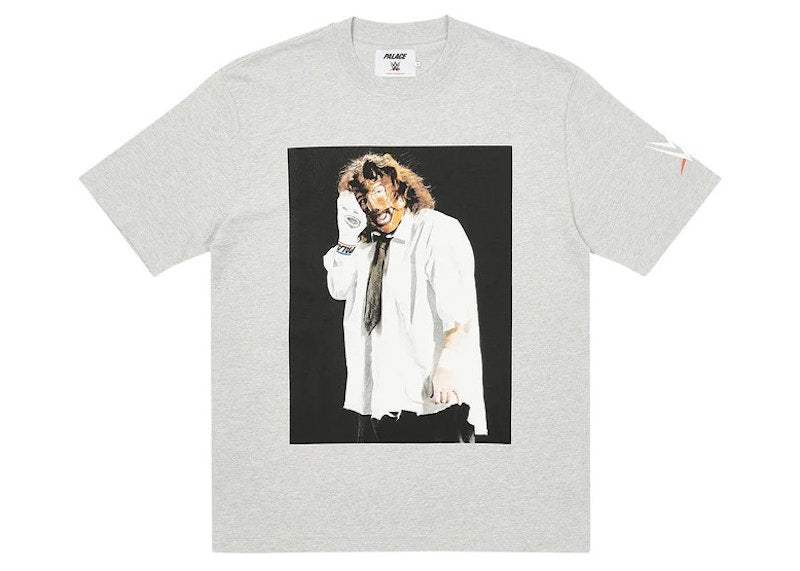 Palace x WWE Mankind Sock T-Shirt Grey Marl