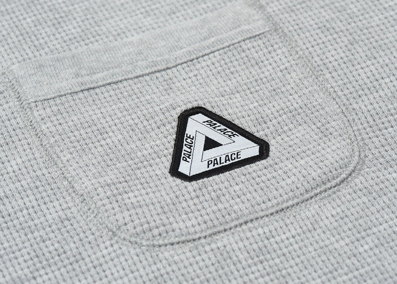 Palace Waffle Overlock T-shirt Grey Marl