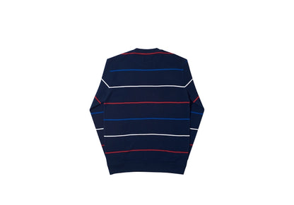 Palace Waffler Stripe Crew Navy