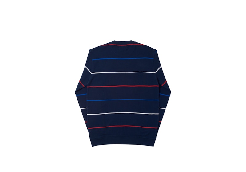 Palace Waffler Stripe Crew Navy