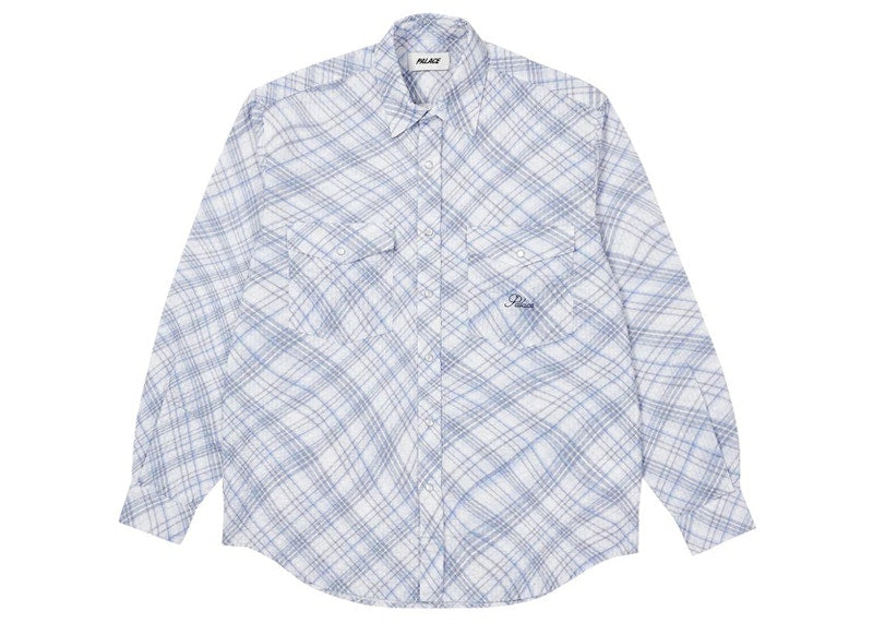 Palace Warp Check Shirt Blue