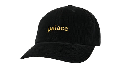 Palace Washed Cord 6-Panel Black