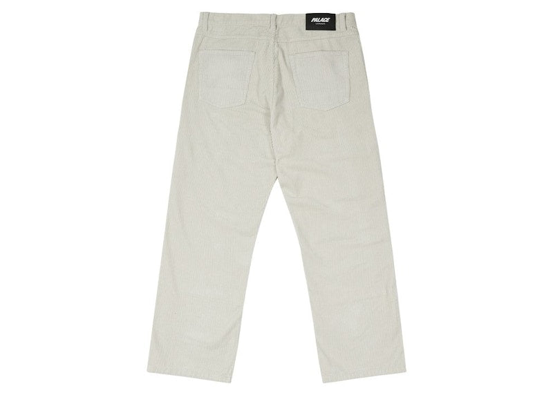 Palace Washed Cord Trouser White