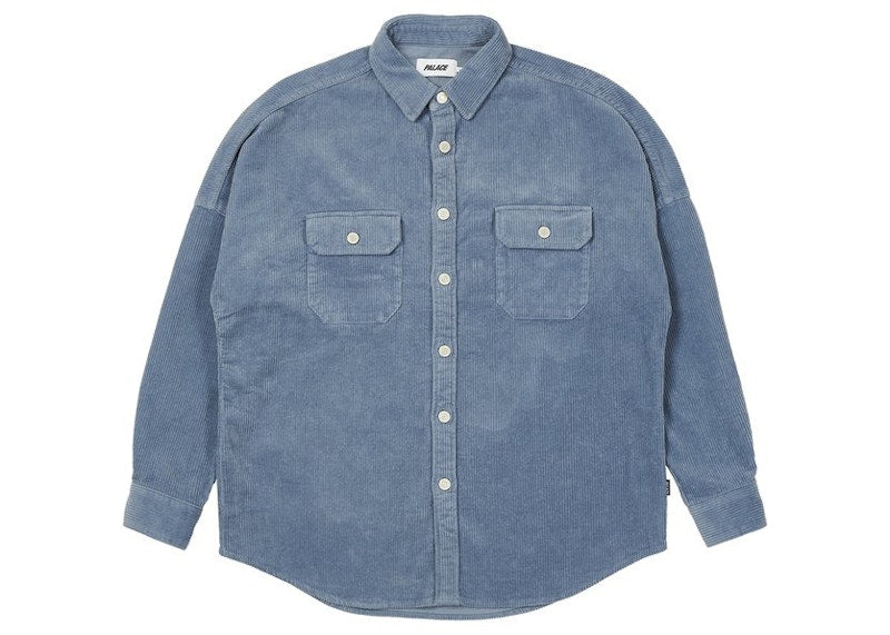 Palace Washed Drop Shoulder Cord Shirt Dusty Blue