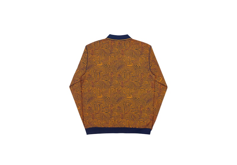 Palace Waved Polo Navy/Orange