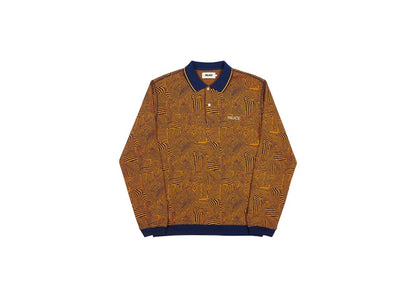Palace Waved Polo Navy/Orange