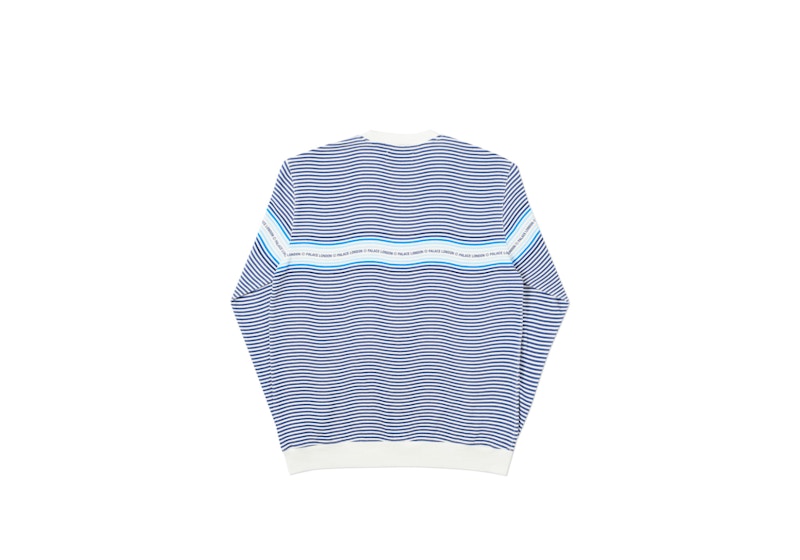 Palace Wavey Stripe Crew Navy