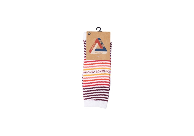 Palace Wavey Stripe Sock White/Red