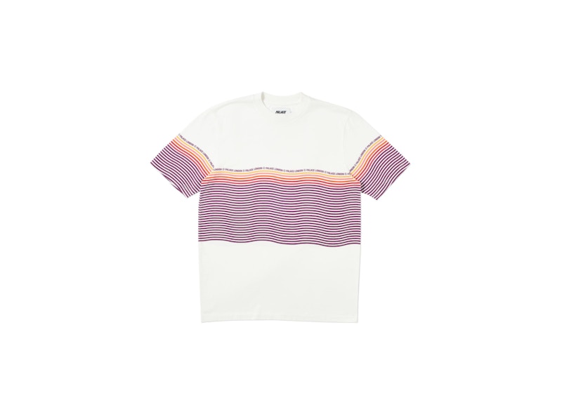 Palace Wavey Stripe T-shirt Orange/White