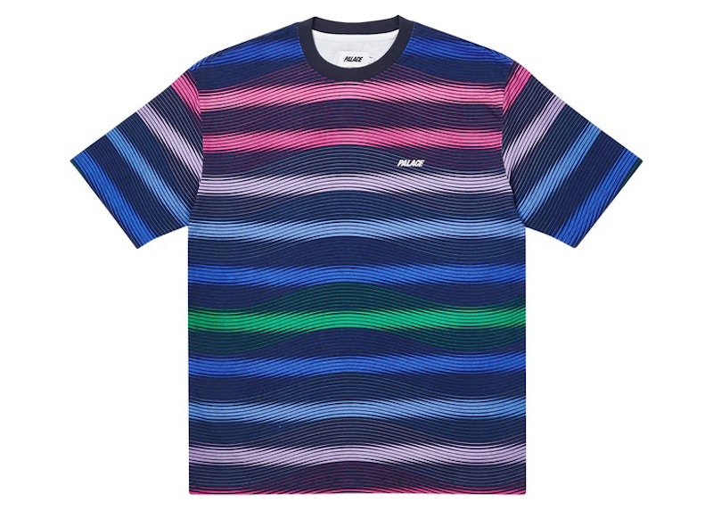 Palace Wavey Stripe T-shirt Navy