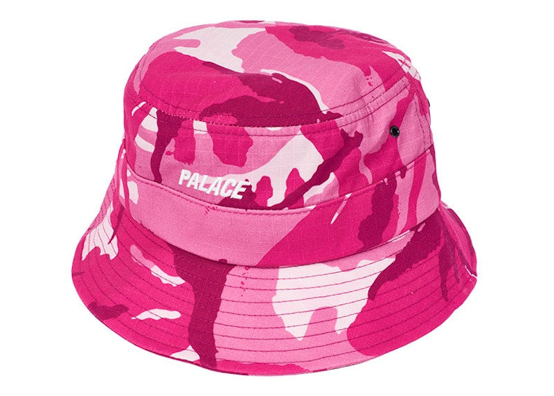 Palace Web Strap Bucket Hat Pink Camo