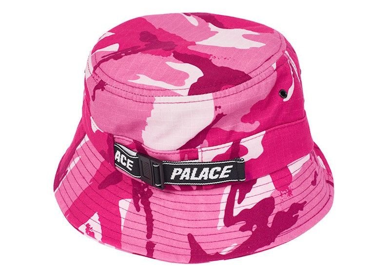 Palace Web Strap Bucket Hat Pink Camo