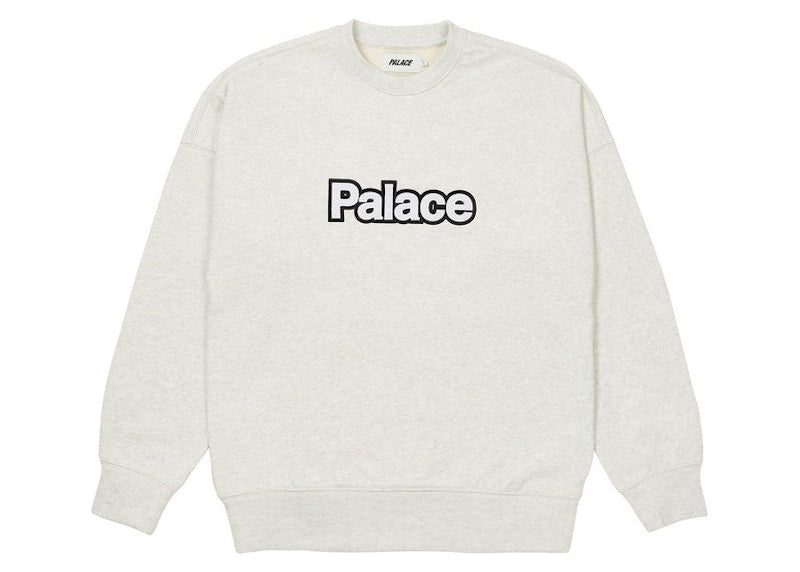 Palace Word Crew Grey Marl