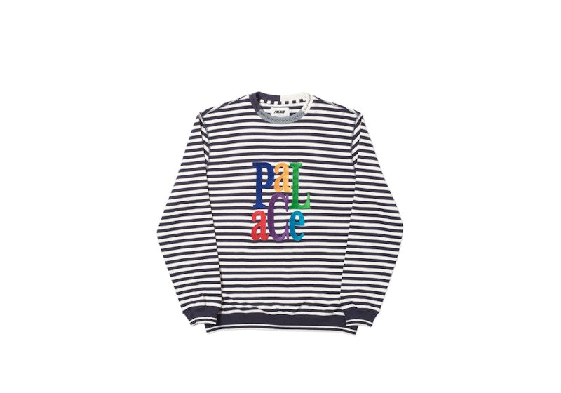 Palace Zig Zag Crew Black/White Stripes