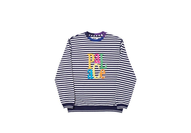 Palace Zig Zag Crew Navy/White Stripes