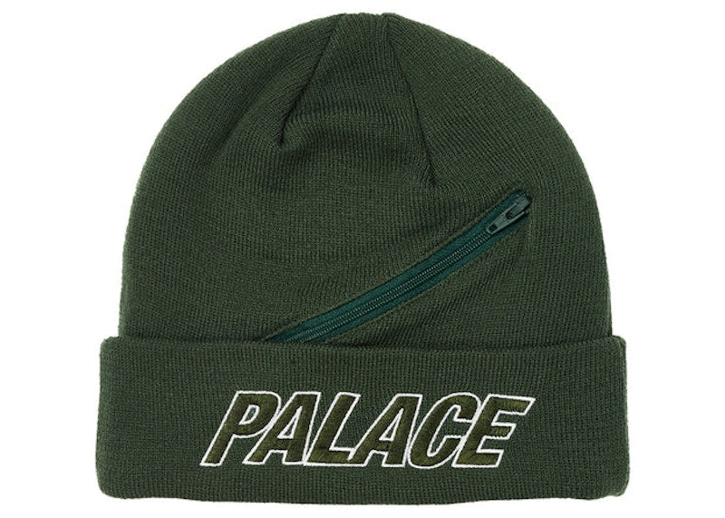 Palace Zip Pocket Beanie Green