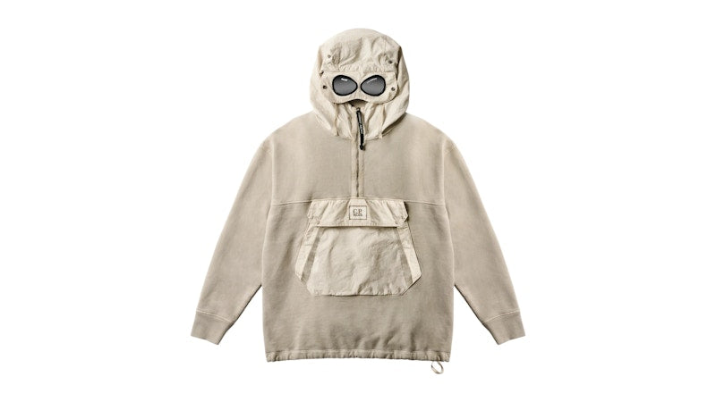 Palace x C.P. Company Fleece Old Goggle Hood Stone
