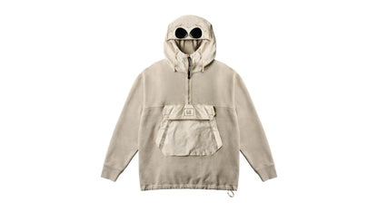 Palace x C.P. Company Fleece Old Goggle Hood Stone