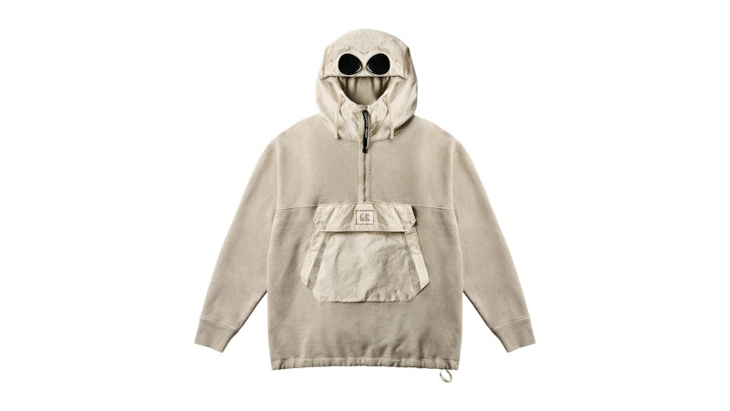 Palace x C.P. Company Fleece Old Goggle Hood Stone
