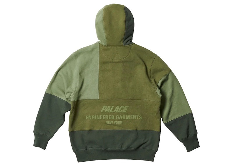 Palace x Engineered Garments Heavy Patchwork Zip Hood Olive