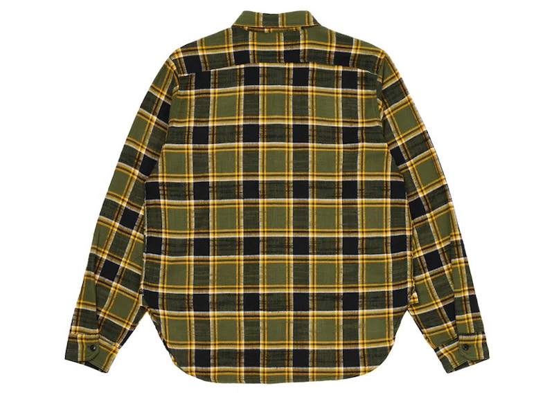 Palace x Engineered Garments Panel Check Work Shirt Olive