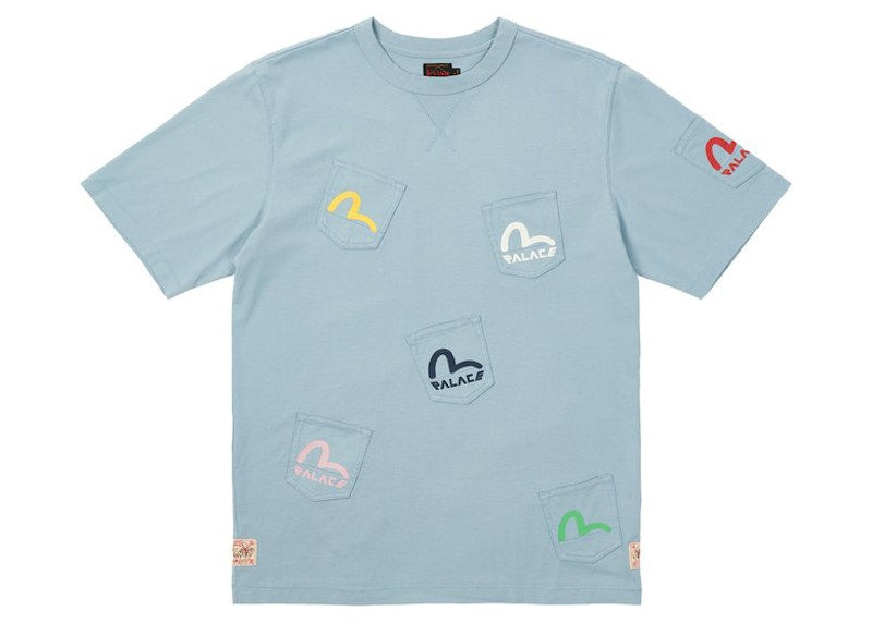 Palace x Evisu Multi Pocket T-shirt Dusty Blue