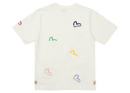 Palace x Evisu Multi Pocket T-shirt Egret