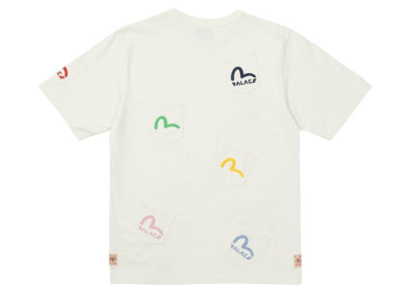 Palace x Evisu Multi Pocket T-shirt Egret