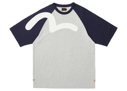 Palace x Evisu Seagull Raglan T-shirt Grey Marl
