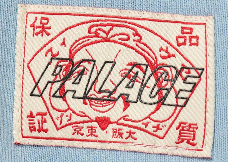 Palace x Evisu Tri-Godhead Hood Dusty Blue