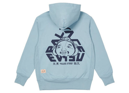 Palace x Evisu Tri-Godhead Hood Dusty Blue