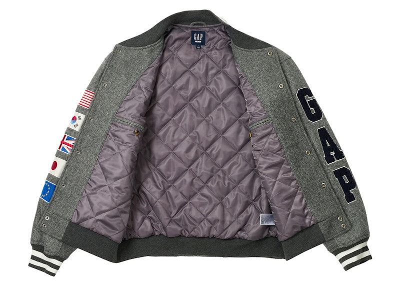 Palace x Gap Varsity Jacket Grey