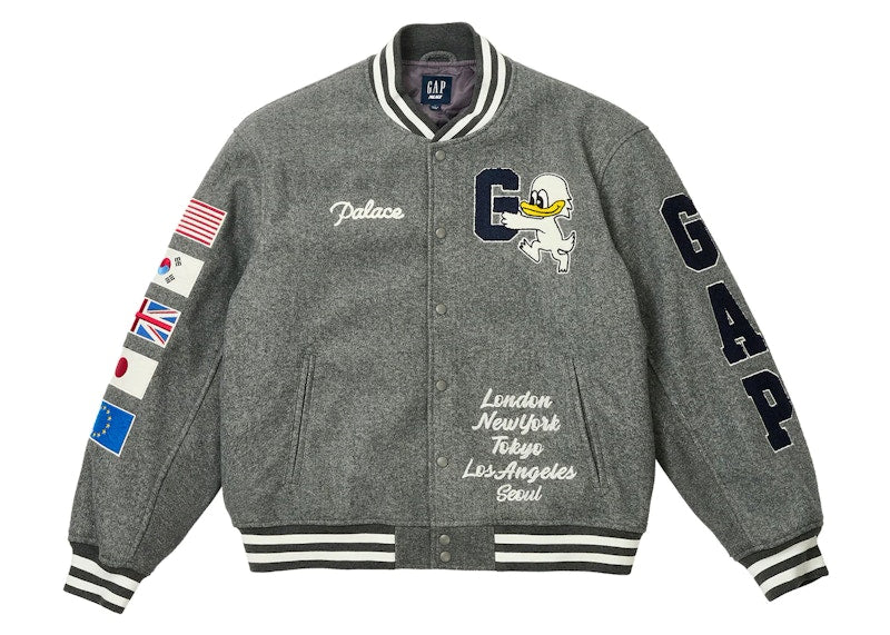 Palace x Gap Varsity Jacket Grey