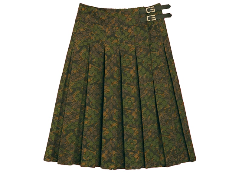 Palace x Gucci Canvas G Square Buckle Kilt Camouflage