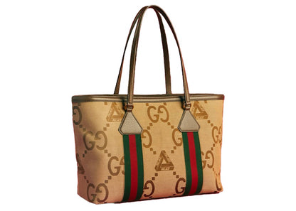 Palace x Gucci GG Jumbo Canvas Web Detail Tote Bag Beige