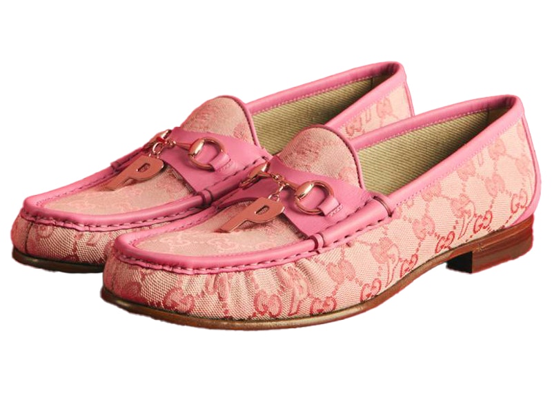 Palace x Gucci GG-P Canvas Horsebit P Charm Loafers Pale Pink