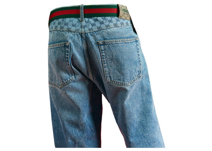 Palace x Gucci GG-P Pattern Baggy Jean Light Blue Denim