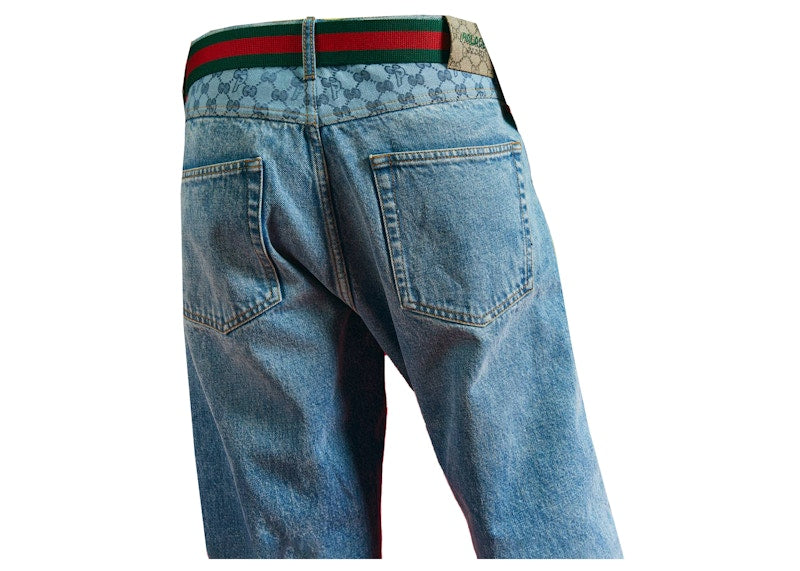 Palace x Gucci GG-P Pattern Baggy Jean Light Blue Denim