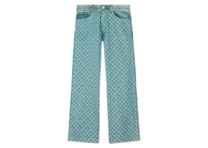 Palace x Gucci GG-P Pattern Baggy Jean Light Blue Denim