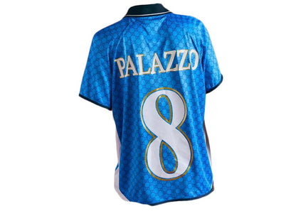 Palace x Gucci Printed All-Over GG Football Technical Jersey T-shirt Blue